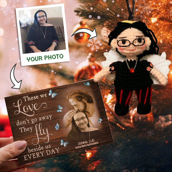 Personalized Ornament Crochet Doll with Photo Card 