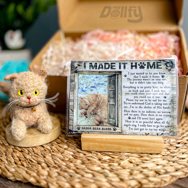 Personalized Crochet Doll with Photo Card "I Made It Home"