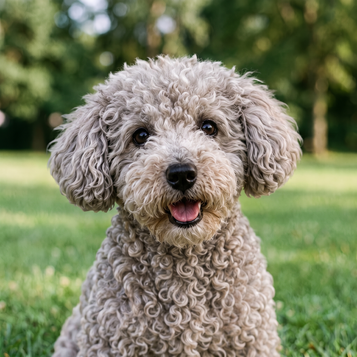 A customer's own photo of their grey poodle