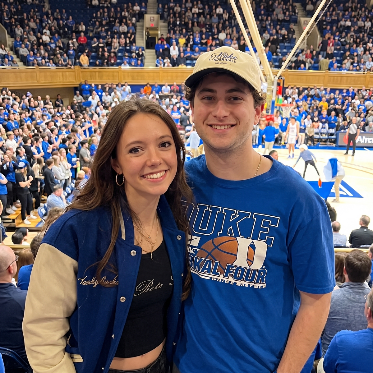 A couple's own photo at the game