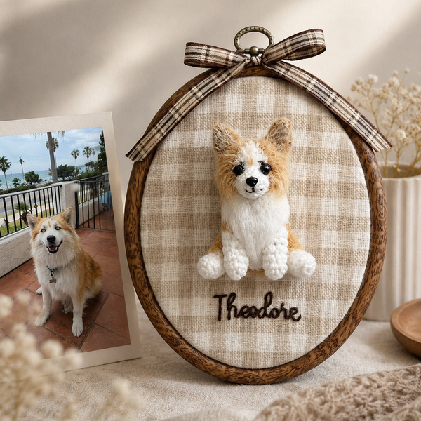 Nursery Hoop | Custom 3D Crochet Pet & Baby Portrait Wall Art